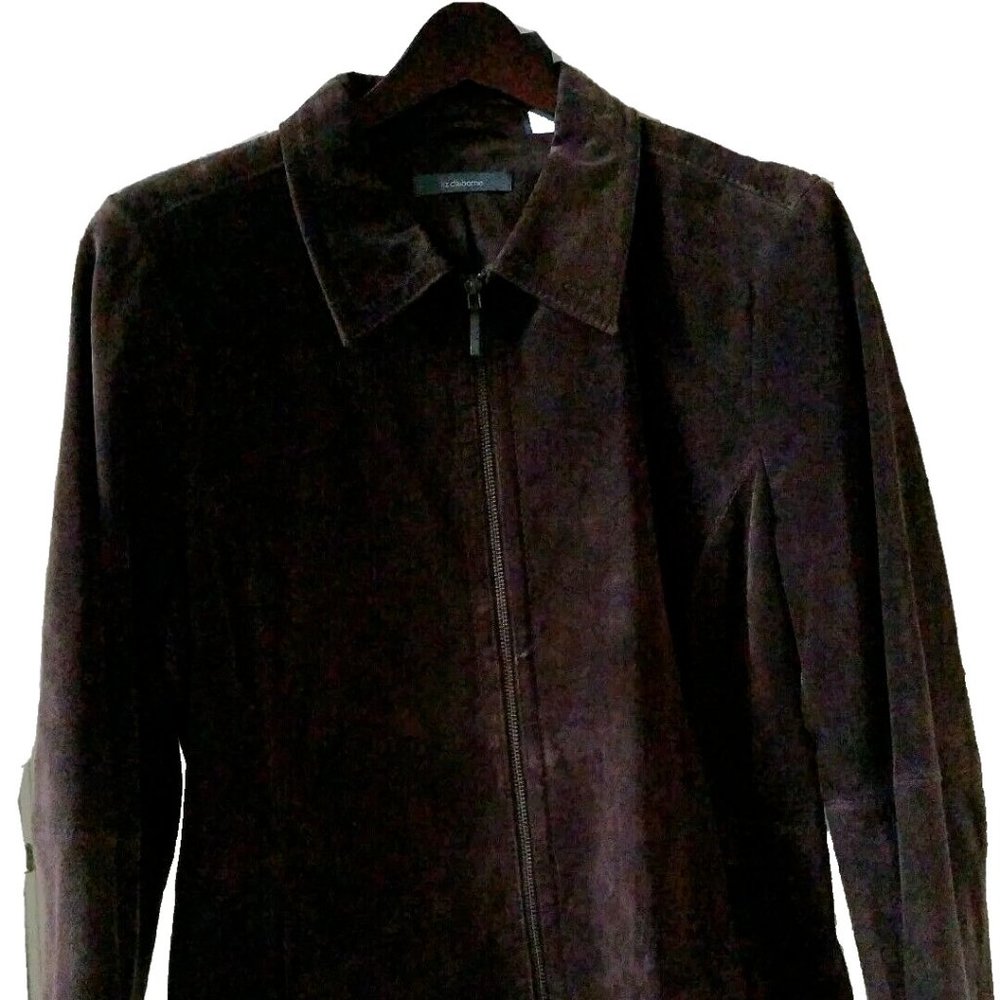 NWOT Vintage Brown Suede 100% Genuine Suede Leather Moto Jacket Hidden Pockets